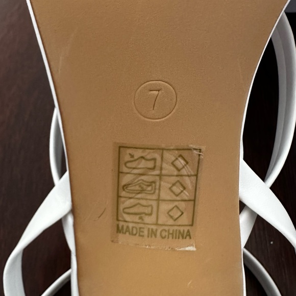 *NIB* Lacuone Strappy White Block Heeled Sandals - size 7 - Picture 6 of 10